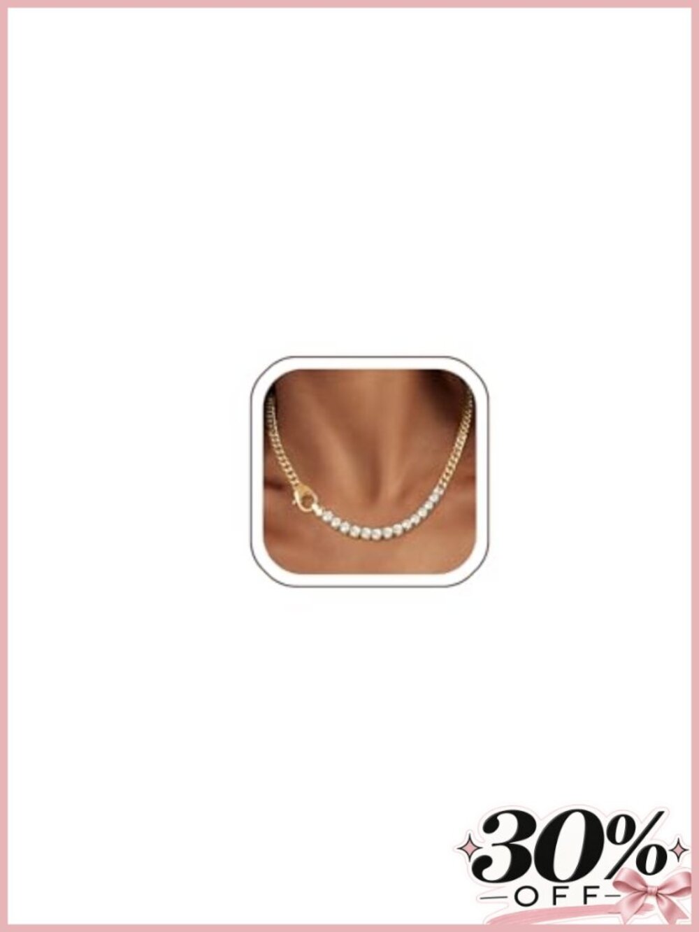 14K Gold Plated Rhinestone Butterfly Choker Necklace Dainty Zirconia Chain 3mm